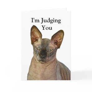Judgmental Sphinx Cat Happy Birthday Card