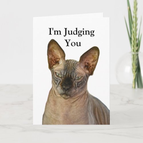 Judgmental Sphinx Cat Happy Birthday Card