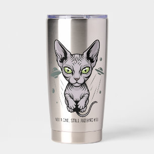 Judgmental Sphynx Cat in Space Art Insulated Tumbler