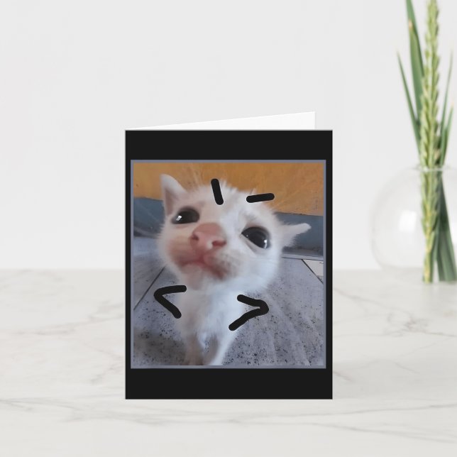 Judgy Kitty Funny Cat Lover Angry Kitten Meme Cute Card (Front)