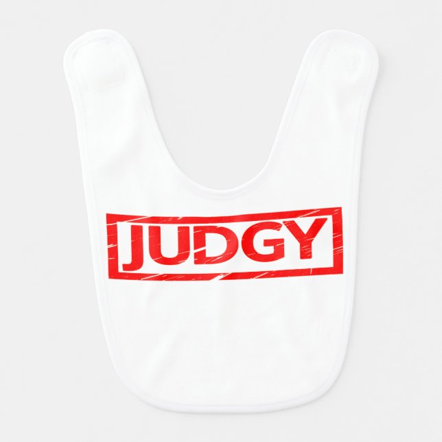 Judgy Stamp Baby Bib (Front)