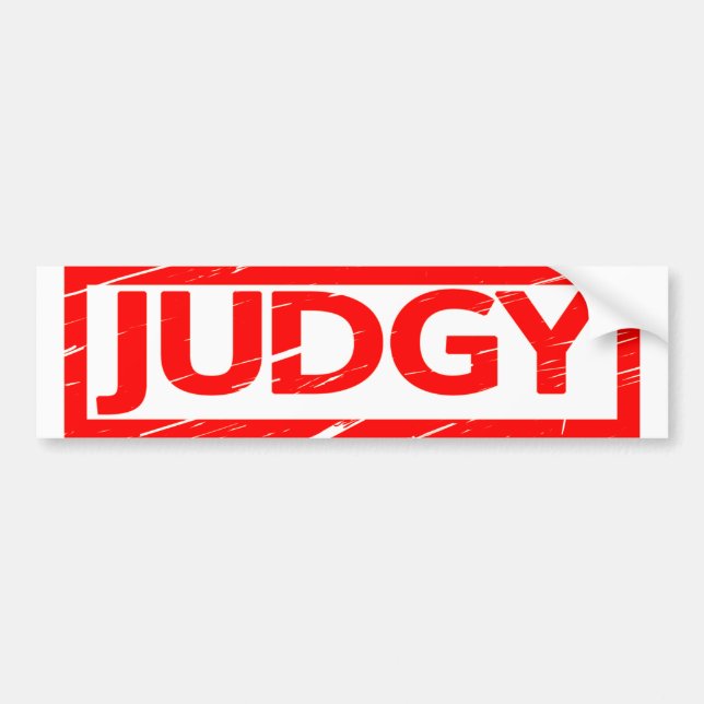 Judgy Stamp Bumper Sticker (Front)
