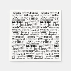 Judicial Legal Terns Word Cloud Design Napkins