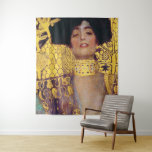 Judith (Lady in Gold), Gustav Klimt Tapestry<br><div class="desc">Gustav Klimt (July 14, 1862 – February 6, 1918) was an Austrian symbolist painter and one of the most prominent members of the Vienna Secession movement. Klimt is noted for his paintings, murals, sketches, and other objets d'art. In addition to his figurative works, which include allegories and portraits, he painted...</div>