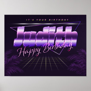 Judith Name First Name pura retro poster Birthday