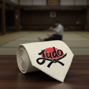 Judo - Black Belt -Rising Sun Neck Tie