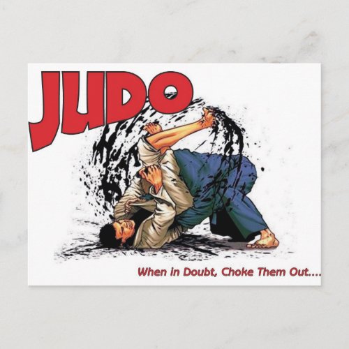 Judo Choke Out Postcard
