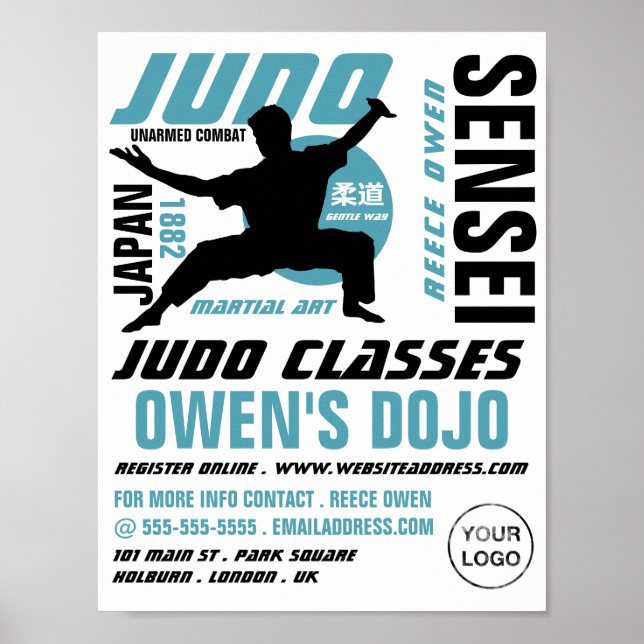 Judo Design, Judo Classes Advertising Poster (Front)