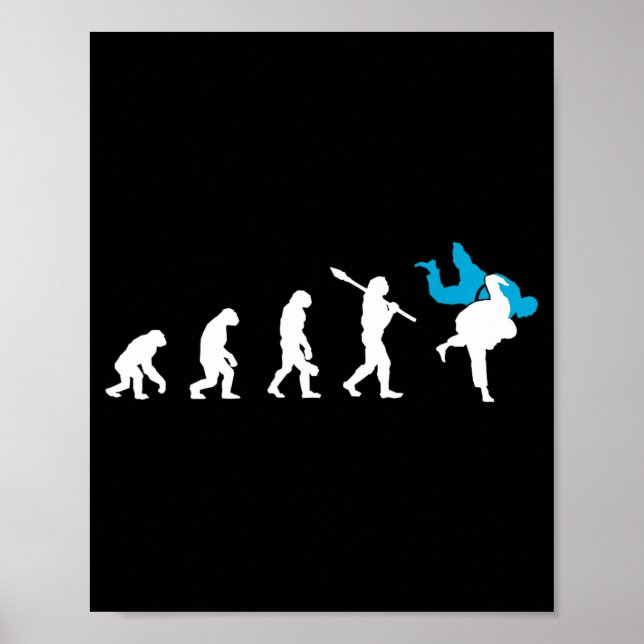 Judo Evolution Cool Judoka Retro Gift Poster (Front)
