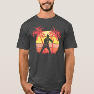 Judo Girl Fighting Female Summer Sunset 80s Palm r T-Shirt