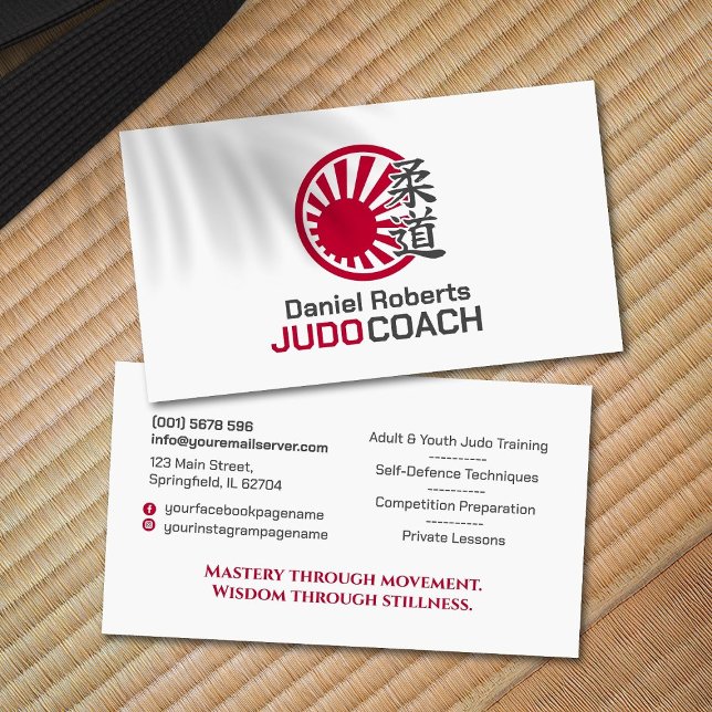 Judo instructor - Kanji and Rising Sun Business Card (Creator Uploaded)
