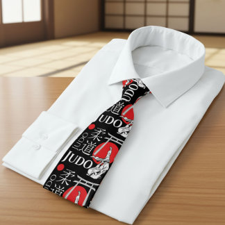 Judo Kanji, Judoka, Torii gates pattern Neck Tie