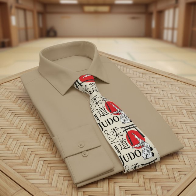 Judo Kanji, Judoka, Torii gates pattern Neck Tie (Creator Uploaded)