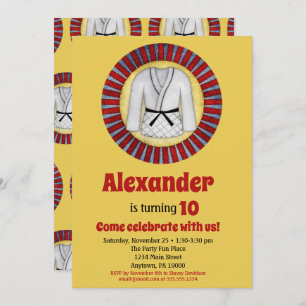 Judo Karate Martial Arts Birthday Invitation Boys