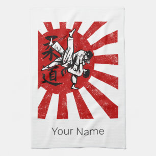 Judo Martial Arts Japanese Vintage Retro Design Kitchen Towel