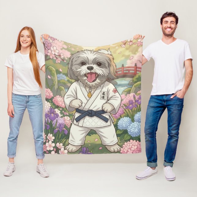 Judo Master Shih Tzu Fleece Blanket (In Situ)