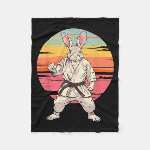 Judo Rabbit Bunny Nature Kickboxing Taekwondo Fleece Blanket