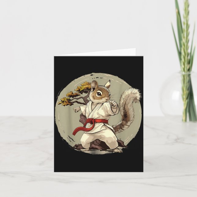 Judo Squirrel Bonsai Tree Kickboxing Taekwondo Card (Front)
