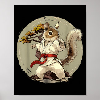 Judo Squirrel Bonsai Tree Kickboxing Taekwondo Poster
