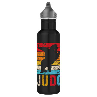 Judo Ura Nage Judoka Retro Sunset Stainless Steel Water Bottle