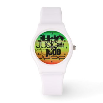 Judo; Vibrant Green  Orange  & Yellow Watch by ColorStock at Zazzle