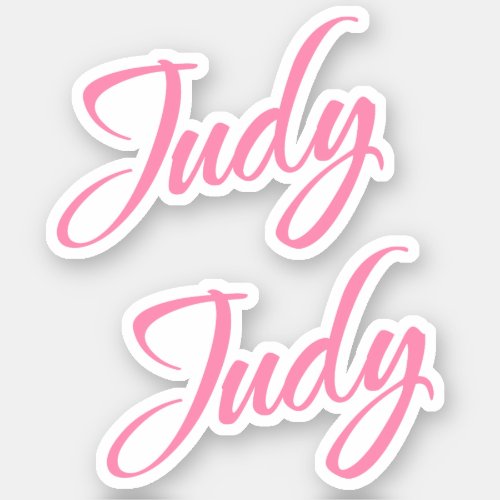 Judy Decorative Name in Pink x2 Sticker