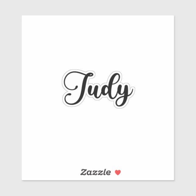 Judyページ Judy Name - Handwritten Calligraphy Sticker | Zazzle