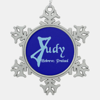 Judy Snowflake Pewter Christmas Ornament