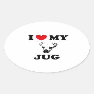 jug dog oval sticker