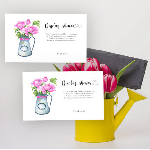 Jug of flowers baby shower display shower enclosure card