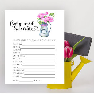 Jug of flowers - Baby Word Scramble Game