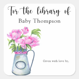 Jug of flowers - for the library of square sticker