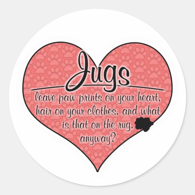 Jug Paw Prints Dog Humor Classic Round Sticker (Front)