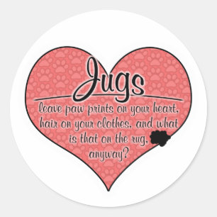 Jug Paw Prints Dog Humor Classic Round Sticker