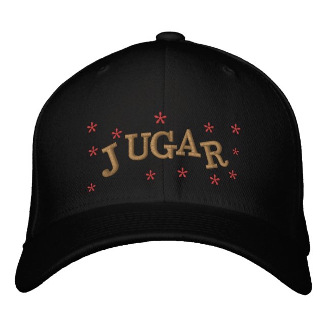 JUGAR, PLAY EMBROIDERED BASEBALL CAP (Front)