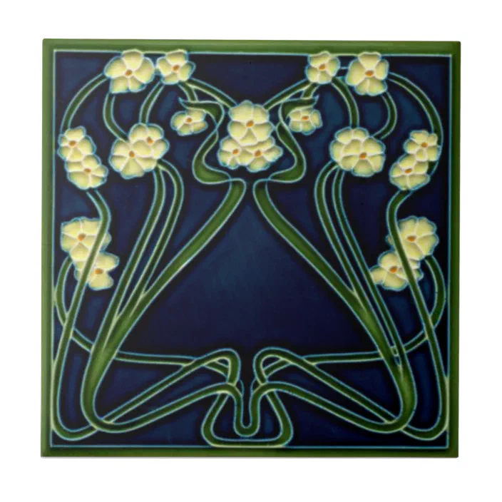 Jugendstil Art Nouveau Fl Repro, Art Nouveau Ceramic Tiles Uk