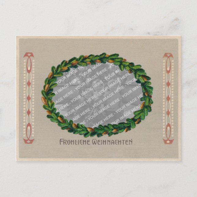 Jugendstil Christmas Card Photo Frame - Faded PC (Front)
