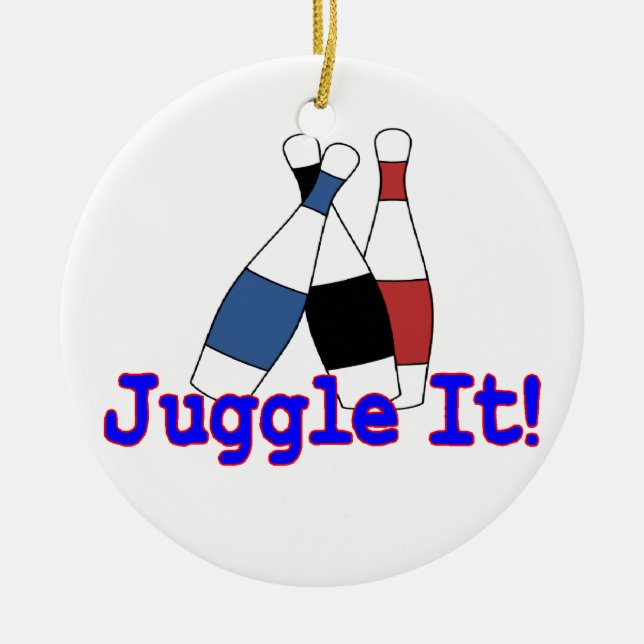 Juggle It Juggler Ceramic Ornament (Front)