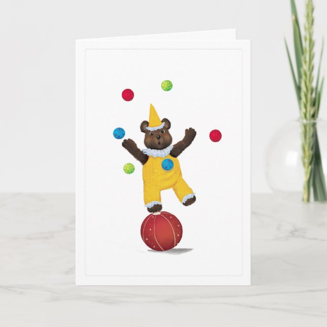 Juggle Teddy Bear Congratulations Card (Front)