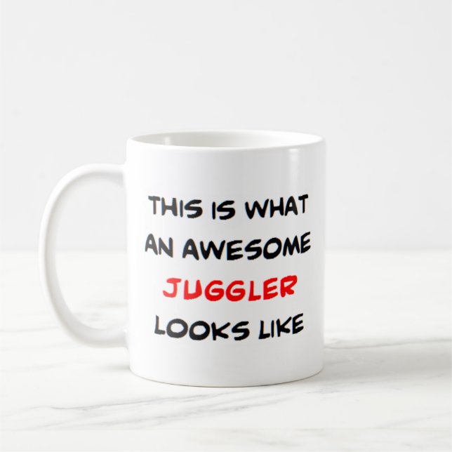 juggler, awesome coffee mug (Left)