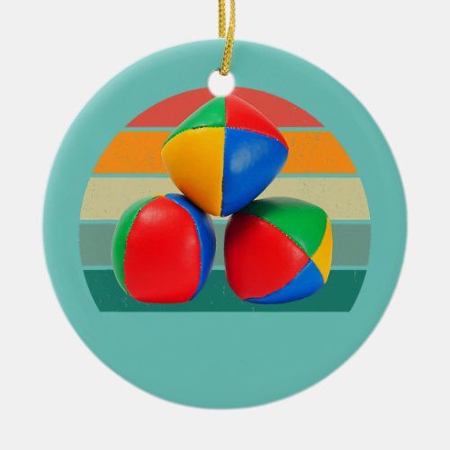 Juggler Balls Skittles Circus Concentration Skill Ceramic Ornament