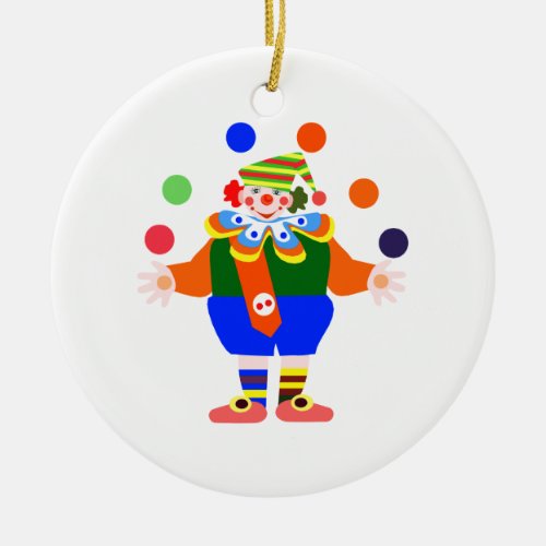 juggler clown ceramic ornament