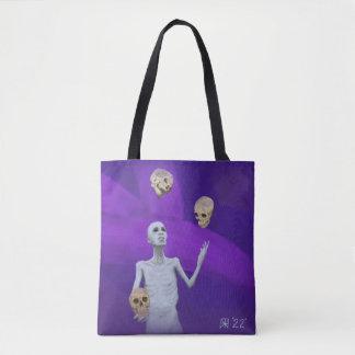 Juggler Juggling Skulls Fantasy Art Graphic Tote Bag