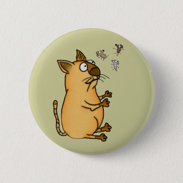 Juggling Cat Pinback Button (Front)