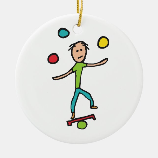 Juggling Ceramic Ornament (Front)