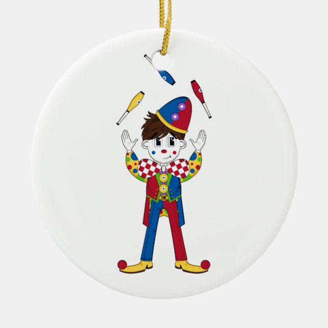 Juggling Circus Clown Ornament (Front)
