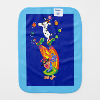 Juggling Clown and dog Baby Burp Cloth