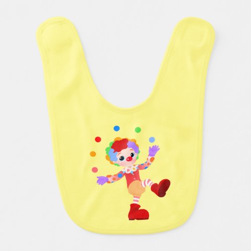 Juggling Clown Baby Bib