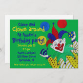 Juggling Clown Birthday Invitation (Front/Back)