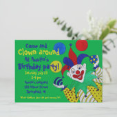 Juggling Clown Birthday Invitation (Standing Front)